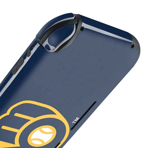 MLB Milwaukee Brewers - Solid Distressed Nintendo Switch Lite Skin